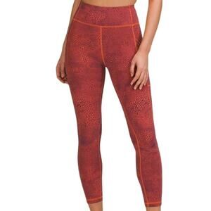 Lululemon Invigorate High Rise Tight 25" Crackle Glaze Vintage Orange Size 8 EUC